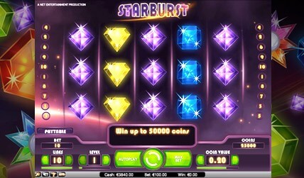 starburst slot game screenshot 1