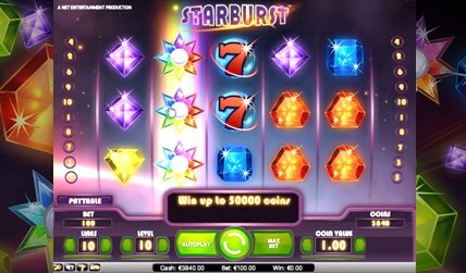 starburst slot game screenshot 2